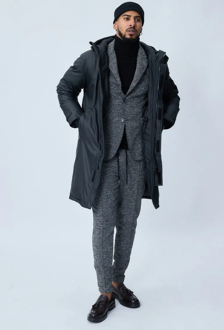Veste parka milongue à capuche