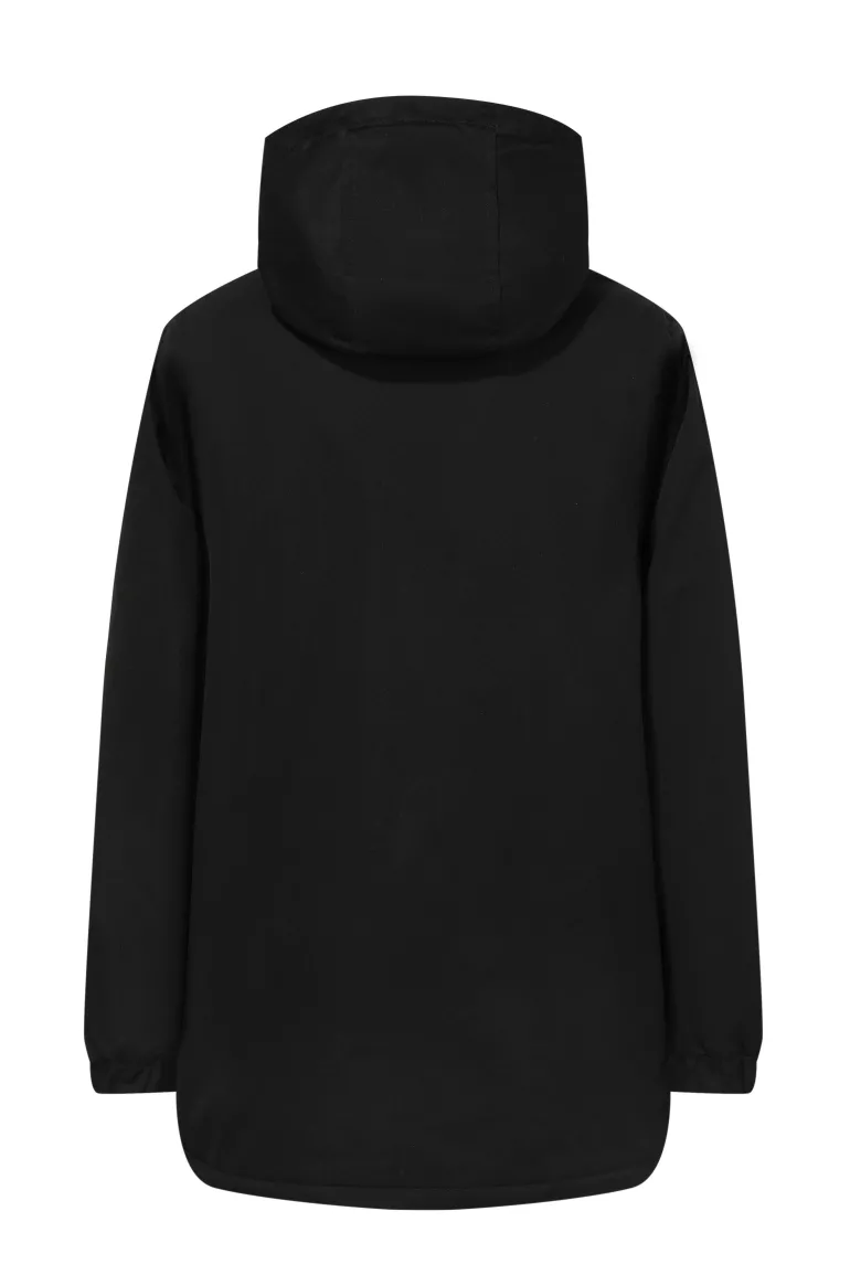 Veste parka milongue à capuche moumoutée