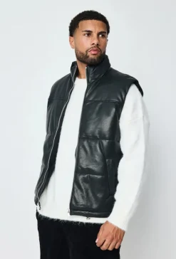 Veste sans manche en similli matelassé