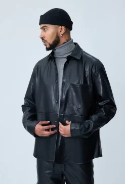 Veste similicuir à empiècement