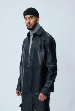 Veste similicuir à empiècement