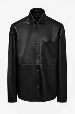 Veste similicuir à empiècement