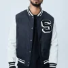 Veste teddy à broderie style americain