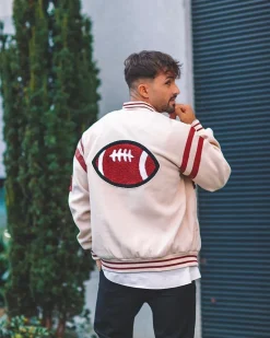 Veste teddy à broderie style americain