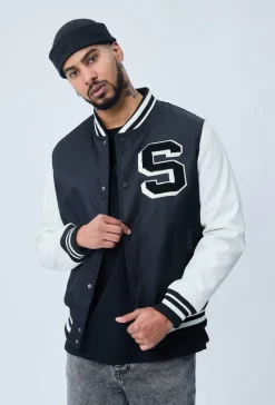 Veste teddy à broderie style americain