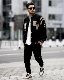 Veste teddy à broderie style americain