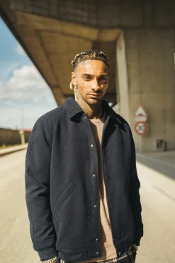 Veste teddy maille à col chemise