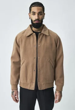 Veste teddy maille à col chemise