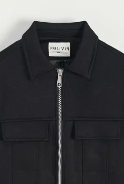 Veste uni a zip deux poche latéral