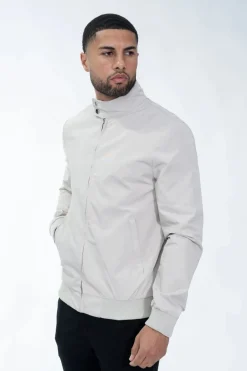 Veste unie sans capuche style biker en tissus
