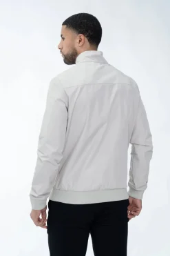 Veste unie sans capuche style biker en tissus