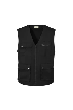 Veste utility sans manches à poches rabat
