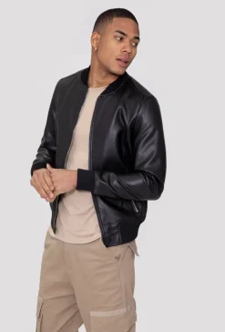 Veste zippée simili cuir