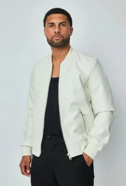 Veste zippée simili cuir