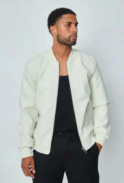 Veste zippée simili cuir